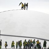 Des milliers de personnes ont déferlé le 8 janvier sur la place des Trois pouvoirs à Brasilia, protestant contre l'investiture du président de gauche Luiz Inacio Lula da Silva (archives).